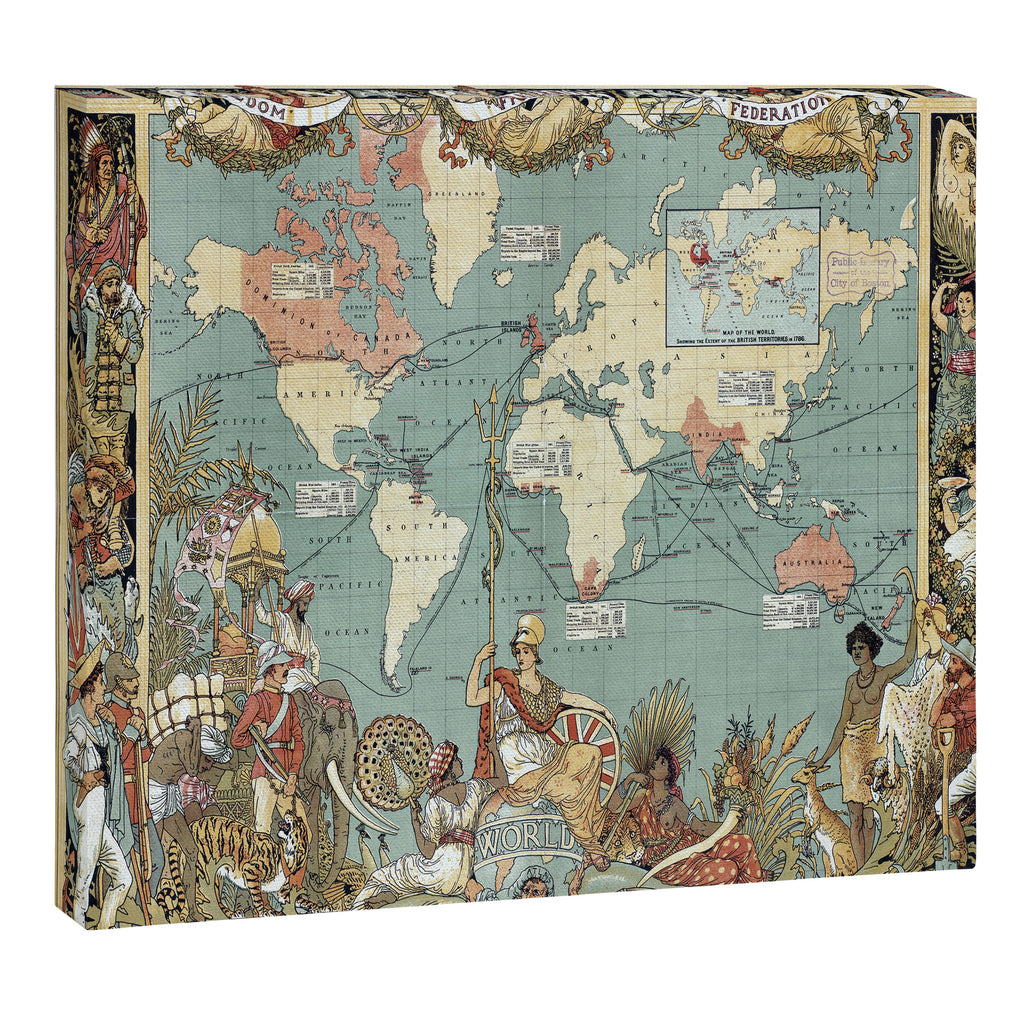 Vintage British Empire World Map (1886) Canvas Print Gallery Image 12
