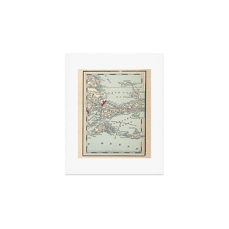 Vintage Cape Cod Map (1893) Art Print Gallery Image 1