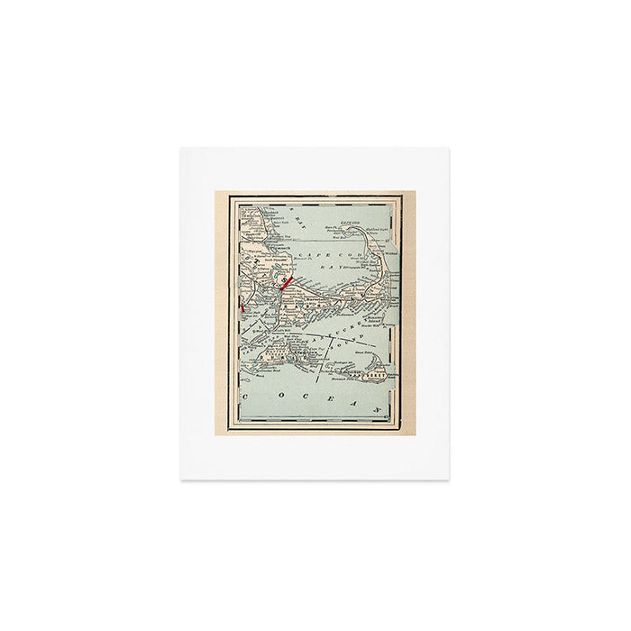 Vintage Cape Cod Map (1893) Art Print Gallery Image 1