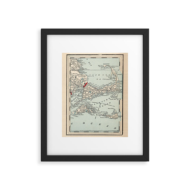 Vintage Cape Cod Map (1893) Framed Art Print Gallery Image 4