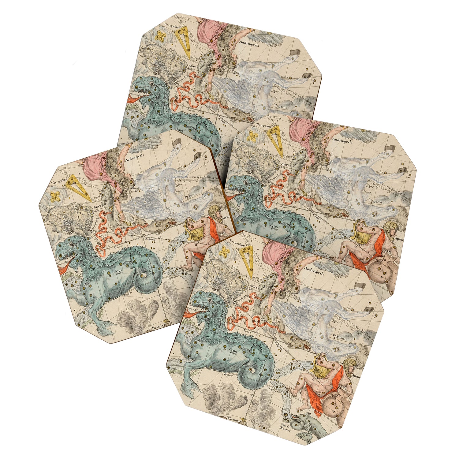 Vintage Celestial & Astrological Map  (1693) Coaster Gallery Image 1