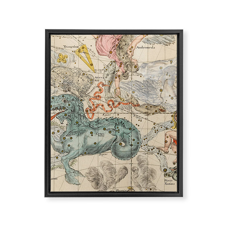 Vintage Celestial & Astrological Map  (1693) Framed Canvas Print Gallery Image 8