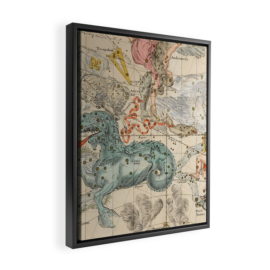 Vintage Celestial & Astrological Map  (1693) Framed Canvas Print Gallery Image 2
