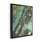 Vintage Central Park & Bronx NY Map (1947) Framed Canvas Print Gallery Image 2