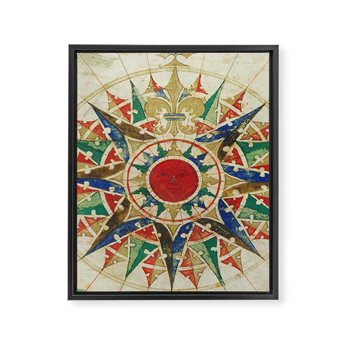 Vintage Compass Rose Diagram (1502) Framed Canvas Print Gallery Image 1