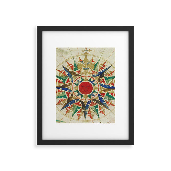 Vintage Compass Rose Diagram (1502) Framed Art Print Gallery Image 1