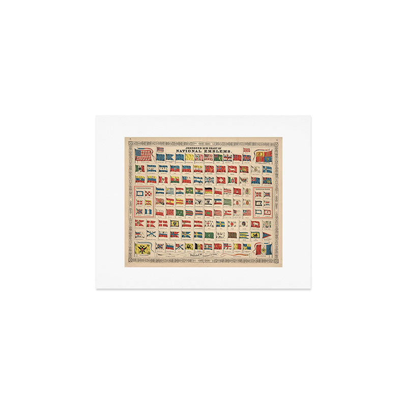 Vintage Flags of the World Chart (1863) Art Print Gallery Image 1