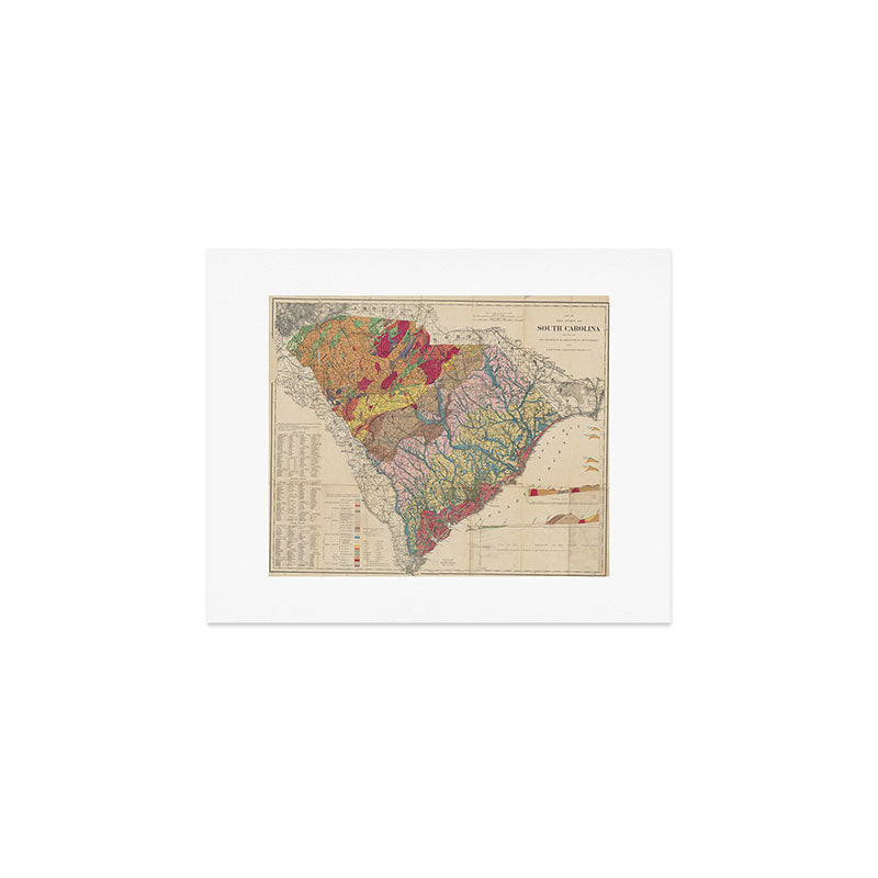 Vintage Geological Map of South Carolina (1883) Art Print Gallery Image 1