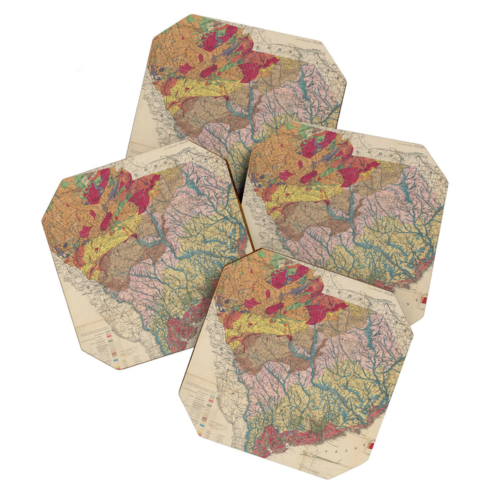 Vintage Geological Map of South Carolina (1883) Coaster Gallery Image 1
