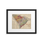 Vintage Geological Map of South Carolina (1883) Framed Art Print Gallery Image 5