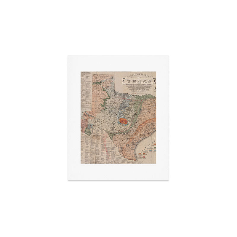 Vintage Geological Map of Texas (1920) Art Print Gallery Image 1