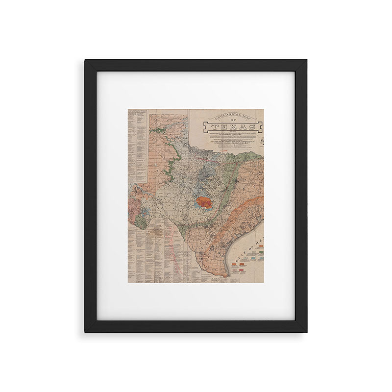 Vintage Geological Map of Texas (1920) Framed Art Print Gallery Image 4