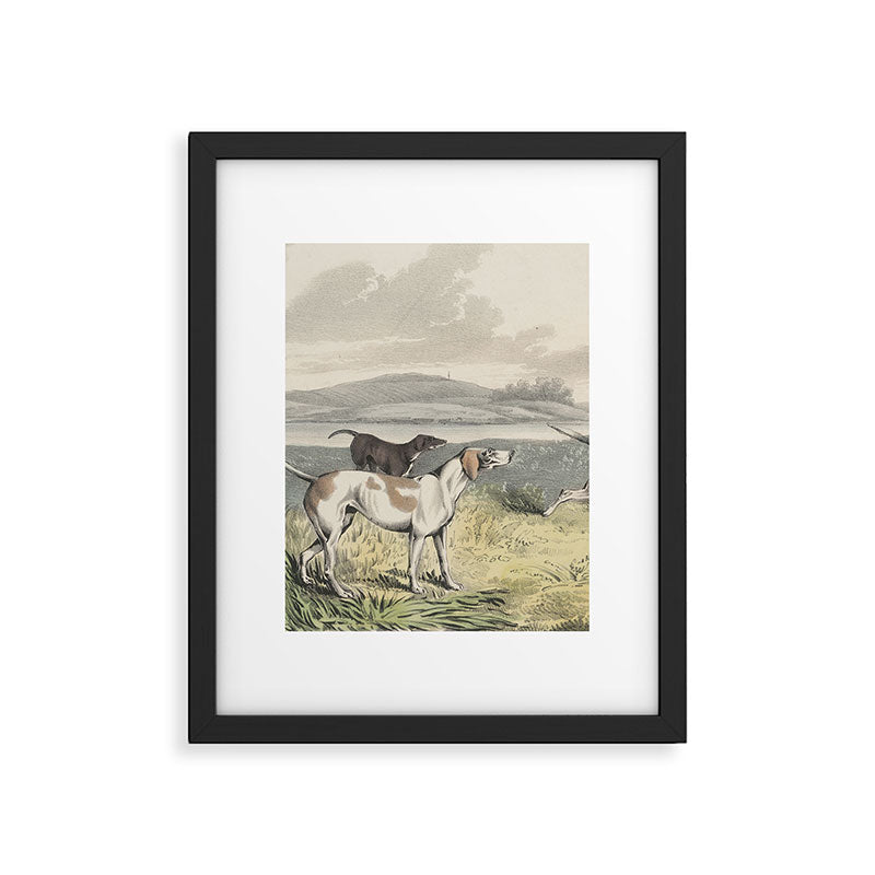 Vintage Illustration of Pointer Dogs (1846) Framed Art Print Gallery Image 5
