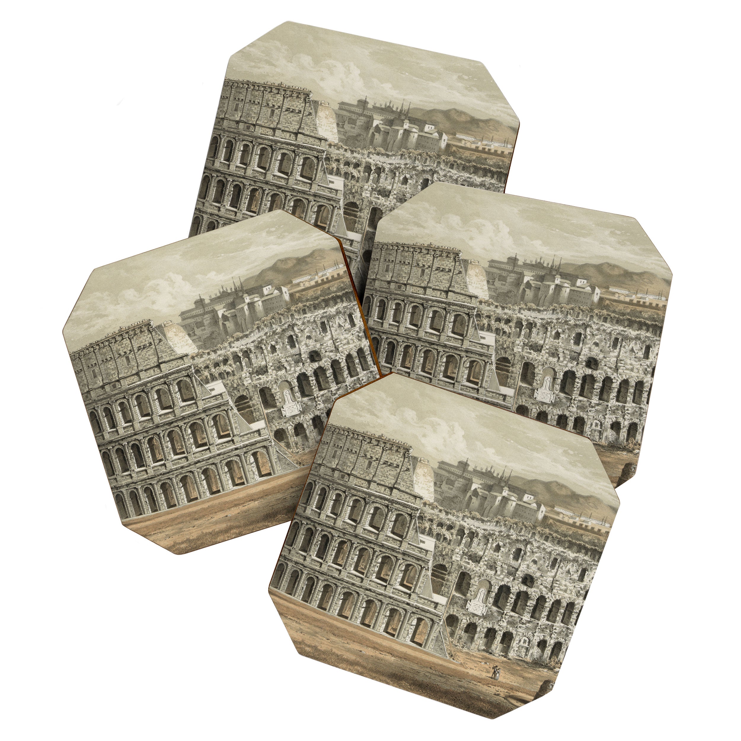 Vintage Illustration of The Roman Colosseum (1872) Coaster Gallery Image 1