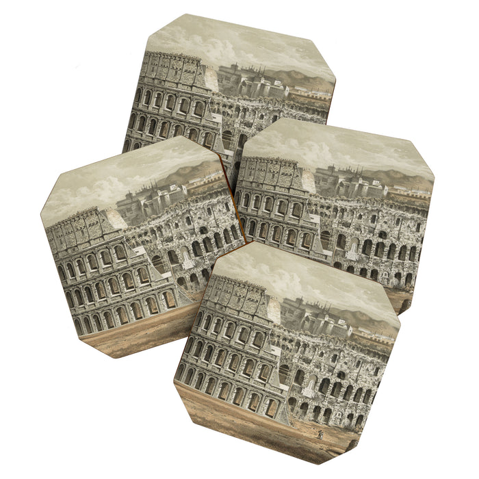 Vintage Illustration of The Roman Colosseum (1872) Coaster Gallery Image 1