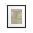 Vintage Lake Michigan Lighthouse Map (1898) Framed Art Print Gallery Image 5
