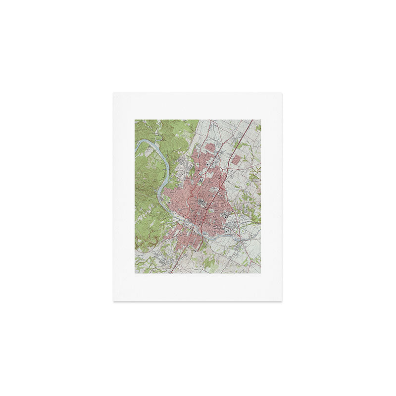 Vintage Map of Austin Texas (1955) Art Print Gallery Image 1