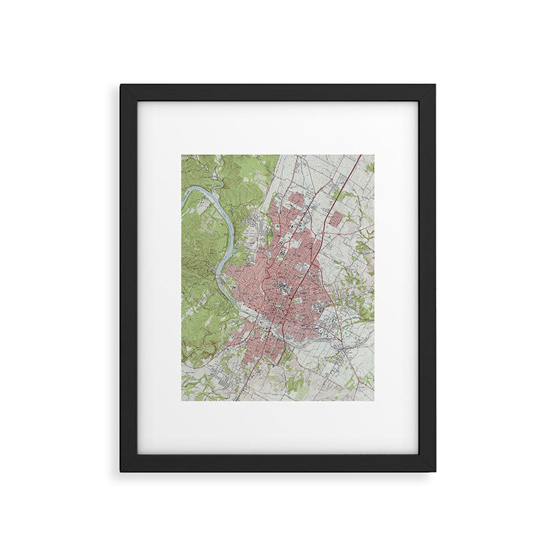 Vintage Map of Austin Texas (1955) Framed Art Print Gallery Image 5