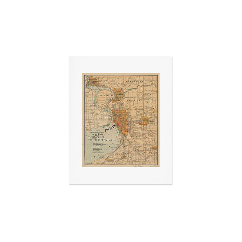 Vintage Map of Buffalo NY (1893) Art Print Gallery Image 1