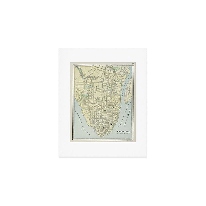 Vintage Map of Charleston SC (1901) Art Print Gallery Image 1