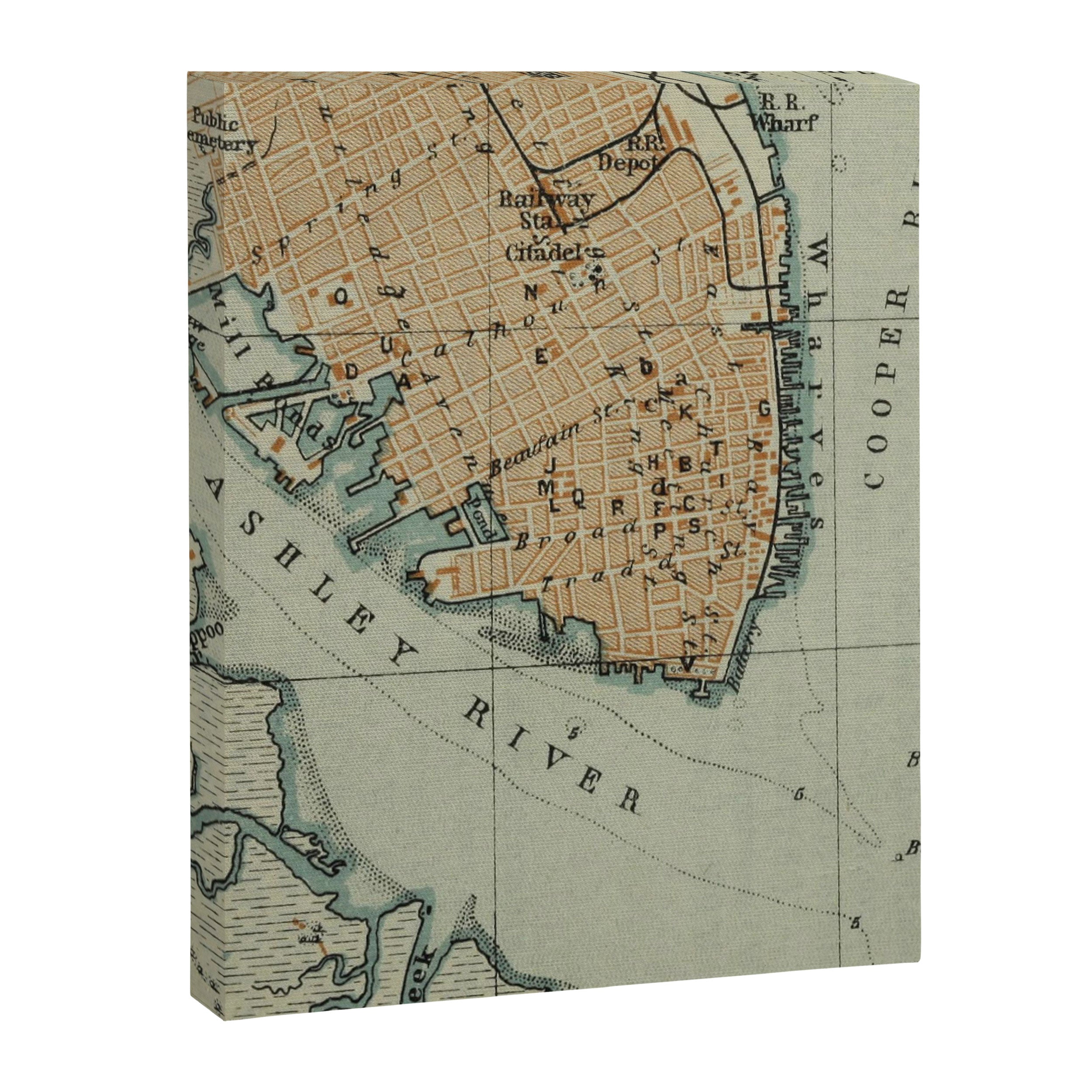Vintage Map of Charleston SC Harbor (1904) Canvas Print Gallery Image 6