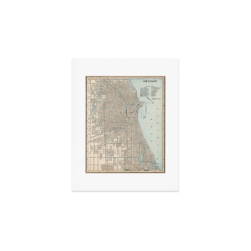 Vintage Map of Chicago (1893) Art Print Gallery Image 1