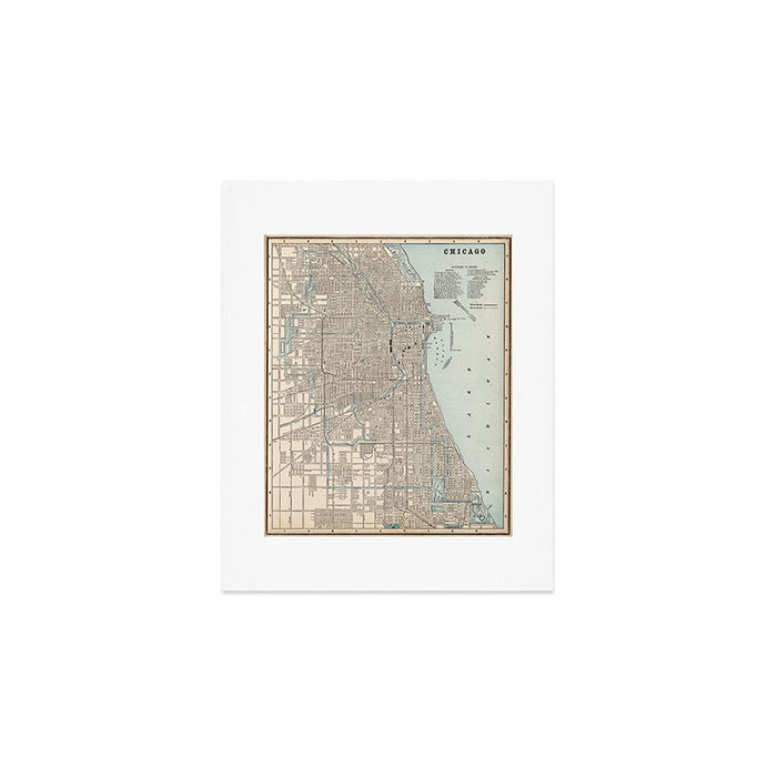 Vintage Map of Chicago (1893) Art Print Gallery Image 1