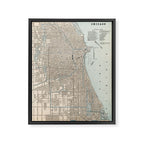 Vintage Map of Chicago (1893) Framed Canvas Print Gallery Image 6