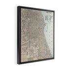 Vintage Map of Chicago (1893) Framed Canvas Print Gallery Image 2