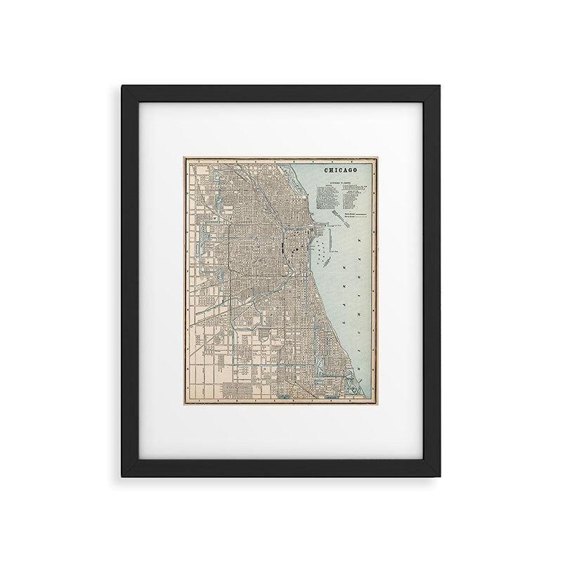 Vintage Map of Chicago (1893) Framed Art Print Gallery Image 5
