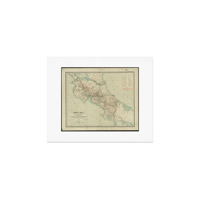Vintage Map of Costa Rica (1903) Art Print Gallery Image 1