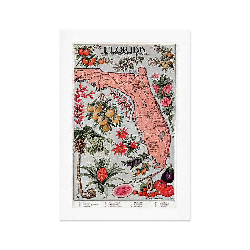 Vintage Map of Florida (1917) Art Print Gallery Image 1