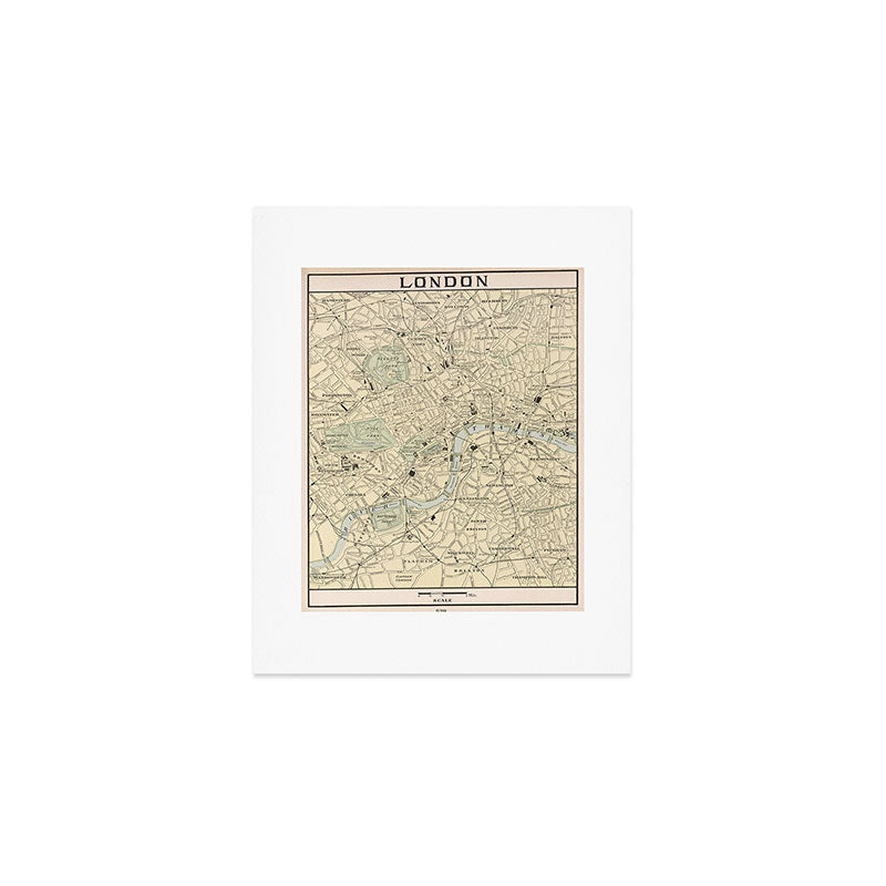 Vintage Map of London England (1901) Art Print Gallery Image 1