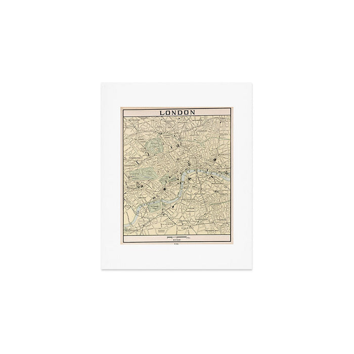 Vintage Map of London England (1901) Art Print Gallery Image 1