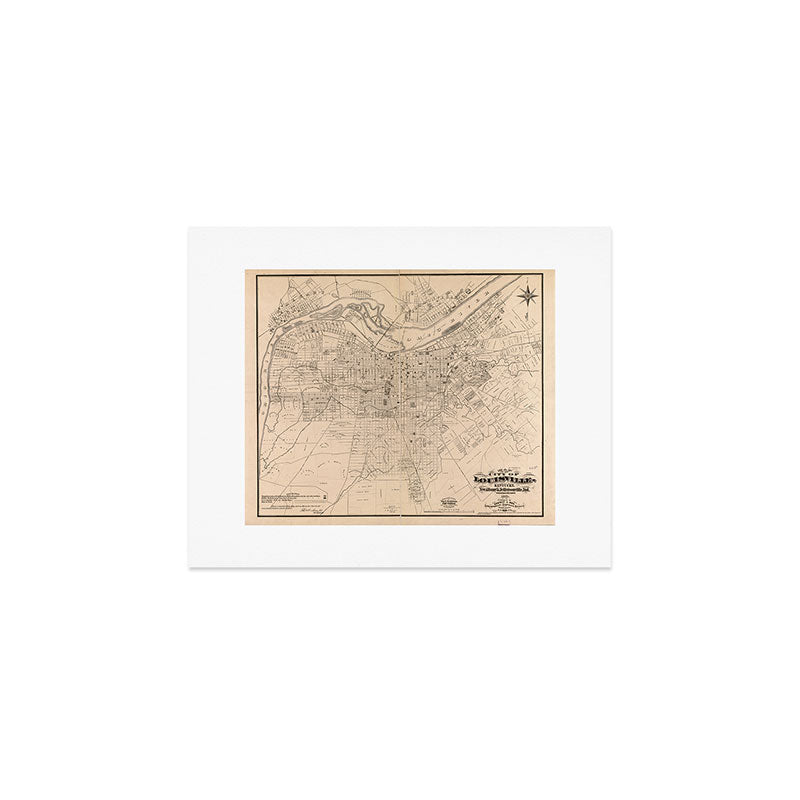 Vintage Map of Louisville Kentucky (1873) Art Print Gallery Image 1