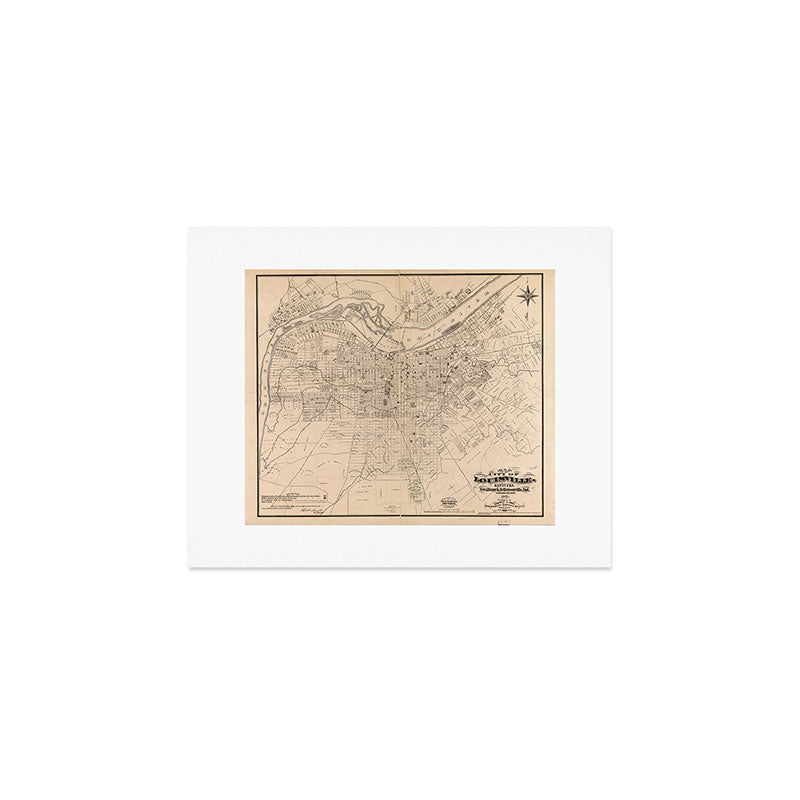 Vintage Map of Louisville Kentucky (1873) Art Print Gallery Image 1