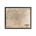 Vintage Map of Louisville Kentucky (1873) Framed Canvas Print Gallery Image 2