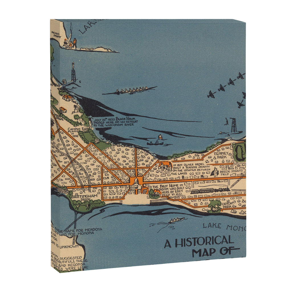 Vintage Map of Madison Wisconsin (1924) Canvas Print Gallery Image 6