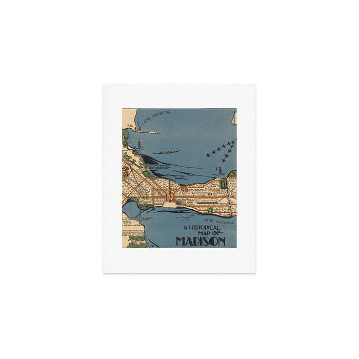 Vintage Map of Madison Wisconsin (1924) Art Print Gallery Image 1