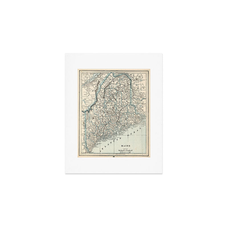 Vintage Map of Maine (1893) Art Print Gallery Image 1