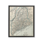 Vintage Map of Maine (1893) Framed Canvas Print Gallery Image 6