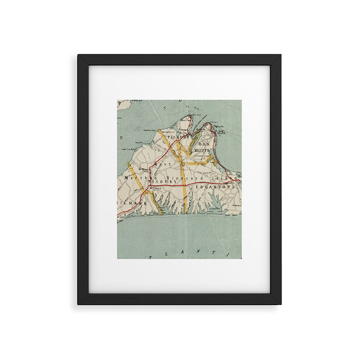 Vintage Map of Martha's Vineyard (1917) Framed Art Print Gallery Image 1