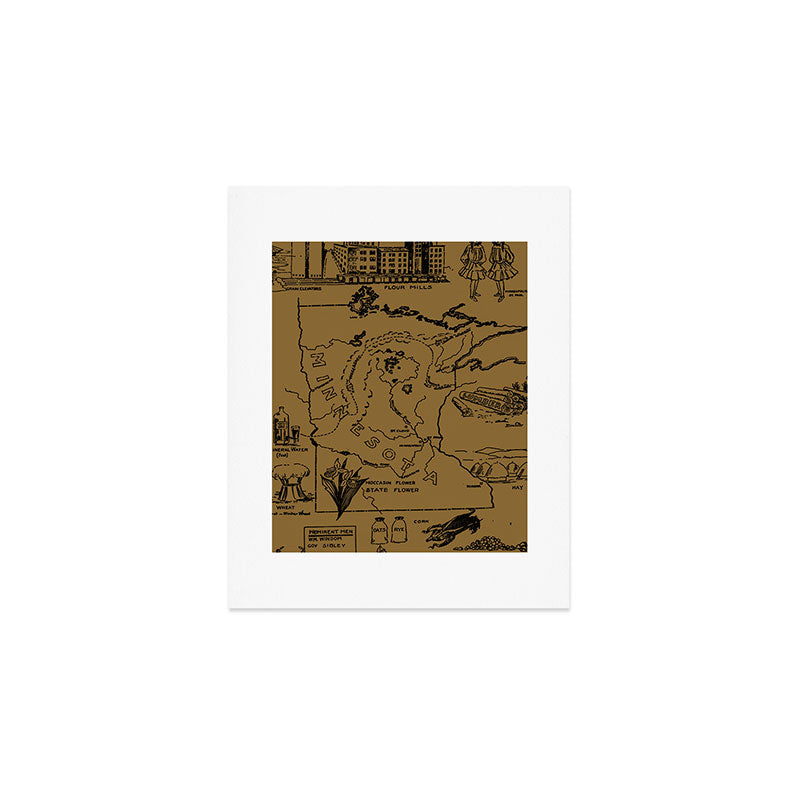 Vintage Map of Minnesota (1912) - Tan Art Print Gallery Image 1