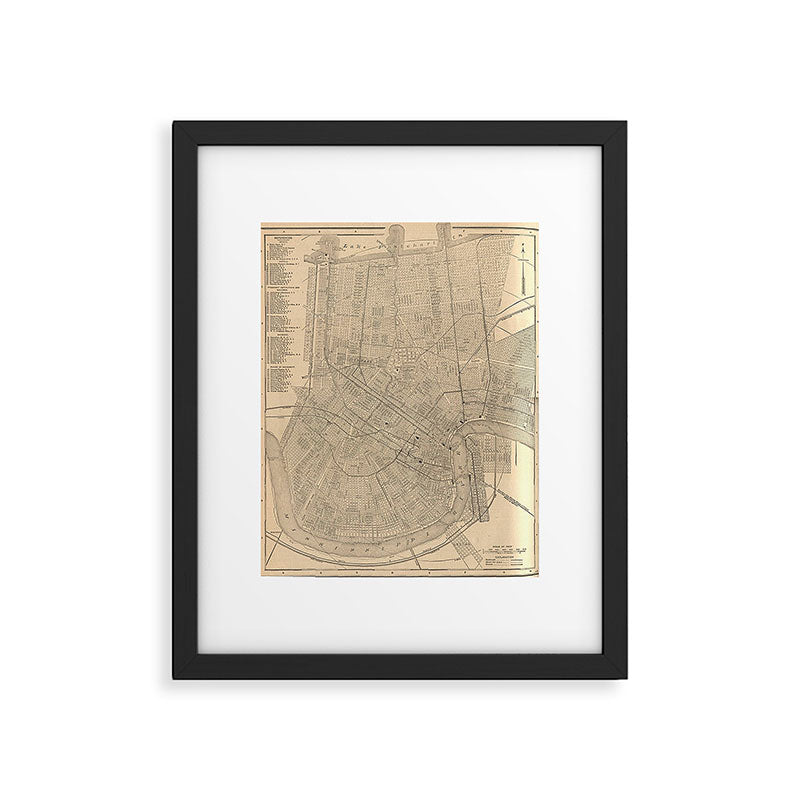 Vintage Map of New Orleans LA (1908) Framed Art Print Gallery Image 5