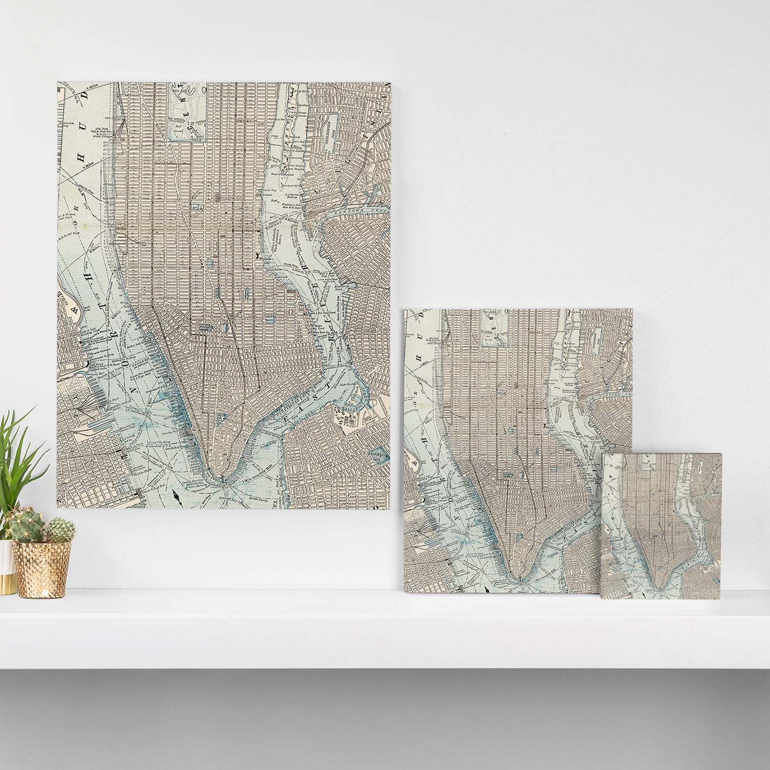 Vintage Map of New York City (1893) Canvas Print Gallery Image 3