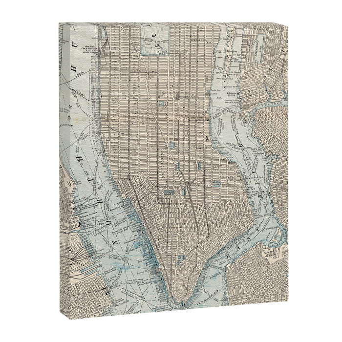 Vintage Map of New York City (1893) Canvas Print Gallery Image 1