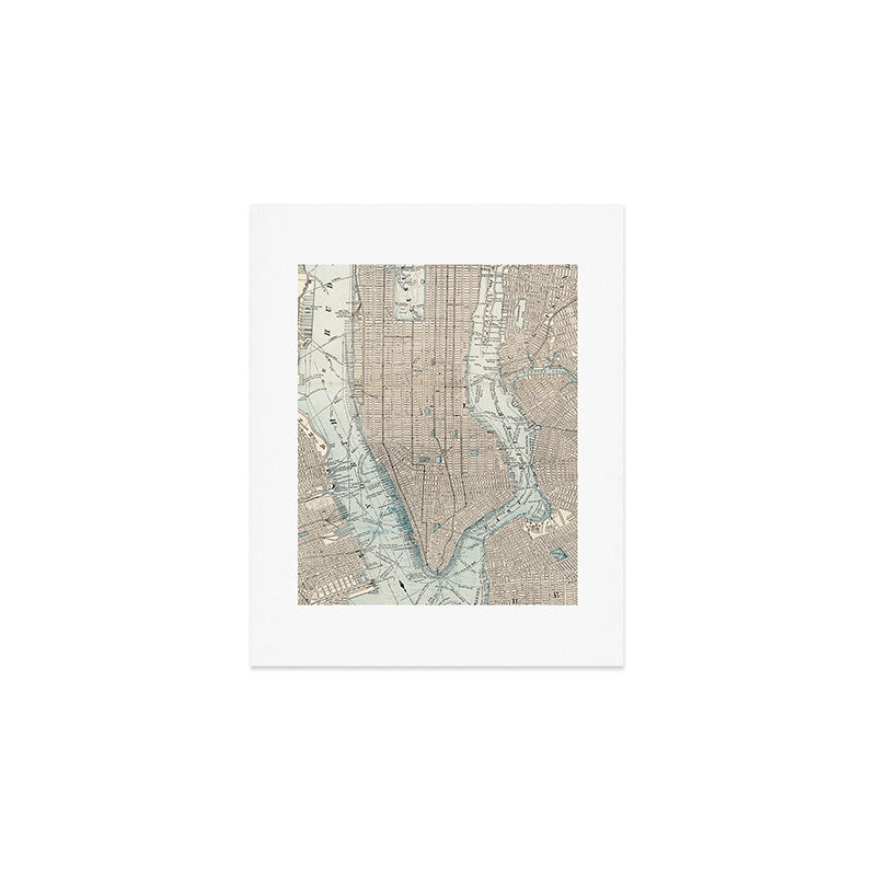 Vintage Map of New York City (1893) Art Print Gallery Image 1