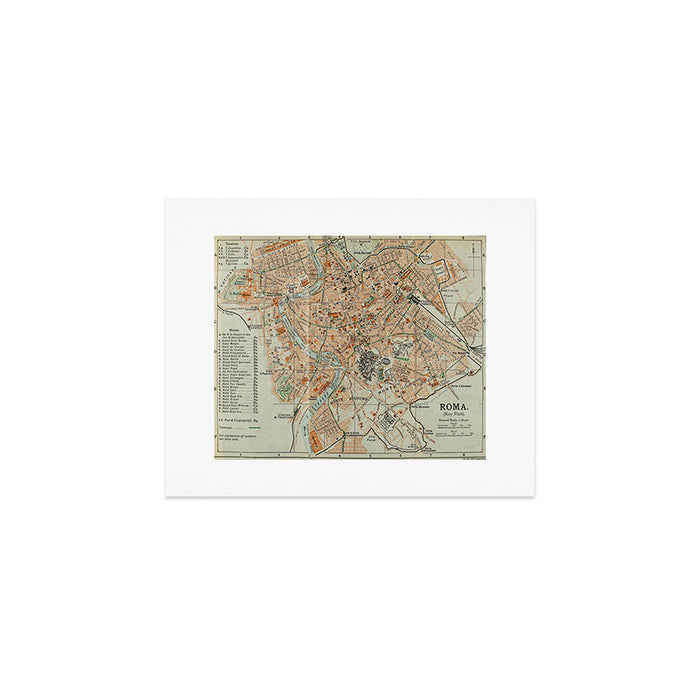 Vintage Map of Rome Italy (1911) Art Print Gallery Image 1