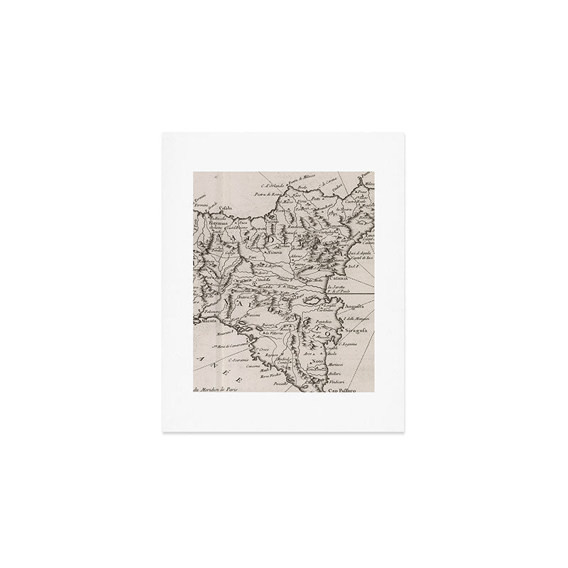 Vintage Map of Sicily Italy (1764) Art Print Gallery Image 1
