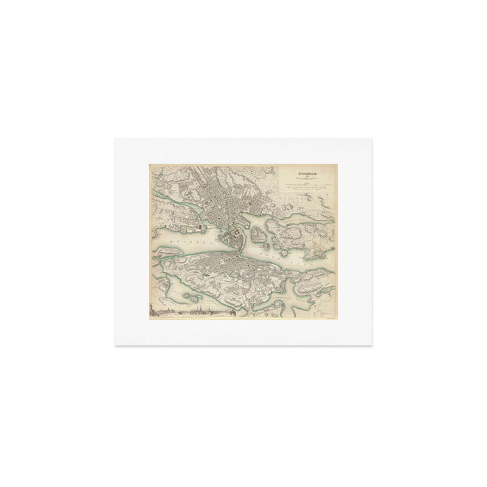 Vintage Map of Stockholm Sweden (1838) Art Print Gallery Image 1
